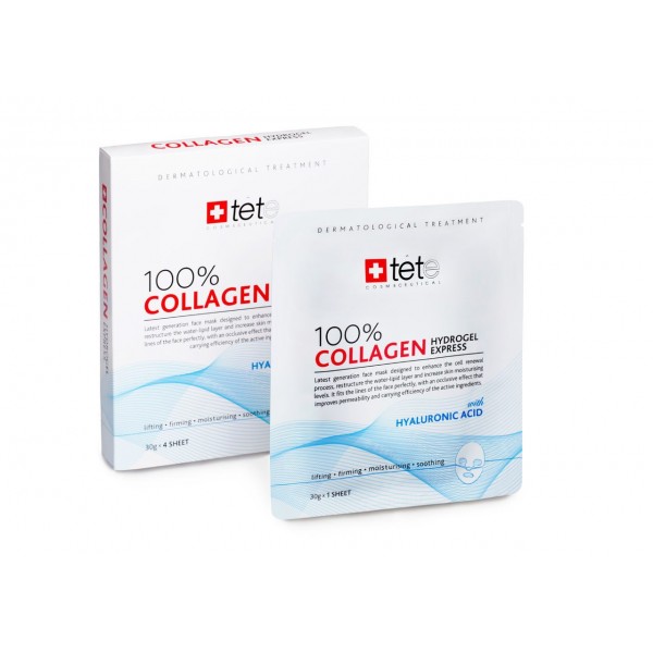 TETe Cosmeceutical, 100% Collagen Express Hydrogel Mask (box), 4х1 шт 